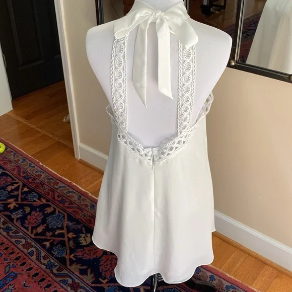LULU’S Any Sway, Shape, or Form White Lace Halter Dress Size XS - Picture 5 of 9